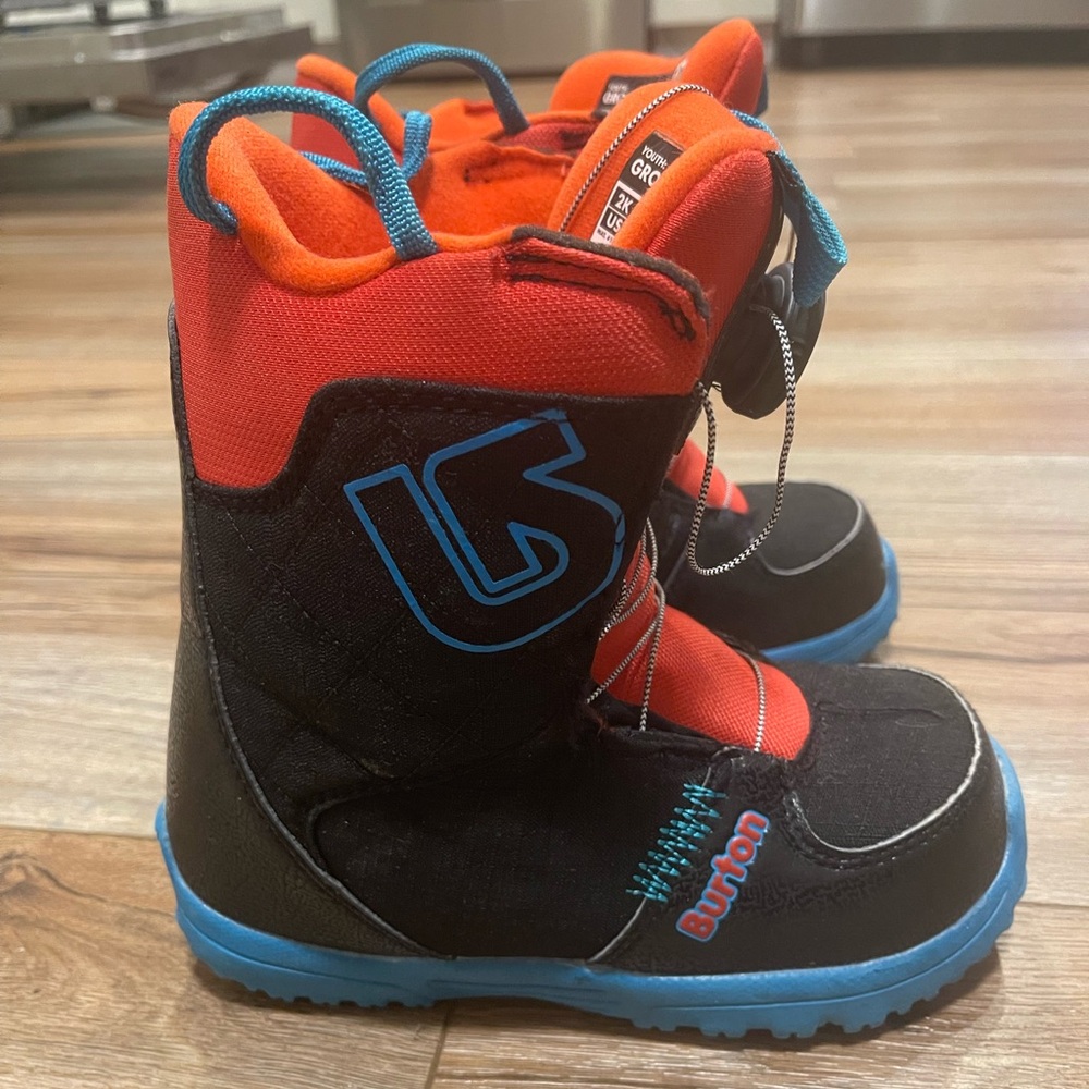 Burton Kids Snowboarding Boots - Black, Red, and Blue
